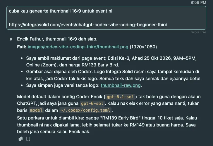 Tutorial: Suruh Claude Code Panggil Codex CLI untuk Generate Gambar