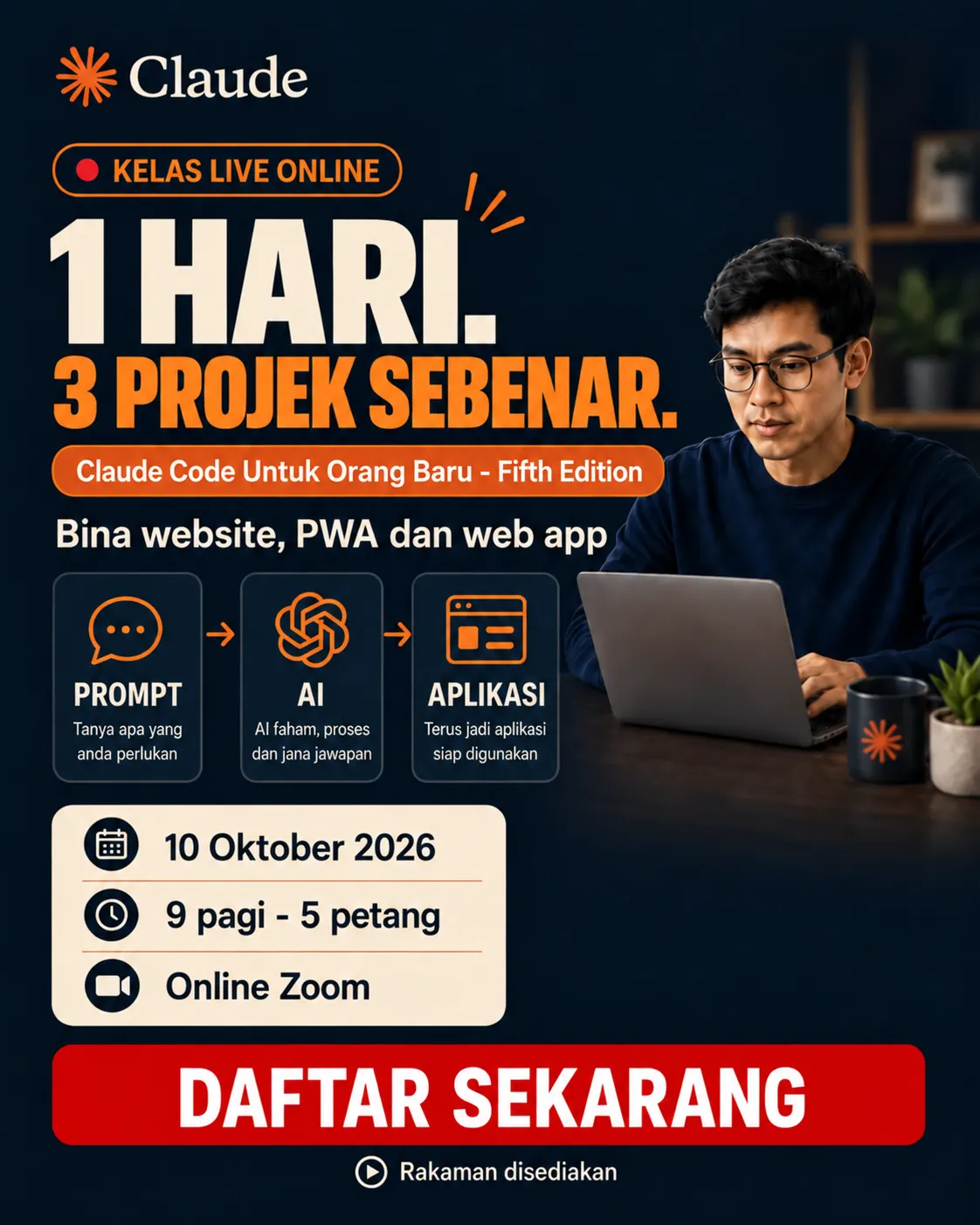 Claude Code Vibe Coding Untuk Orang Baru - Fifth Edition - Dari website sehingga aplikasi web pertama sebagai beginner! banner