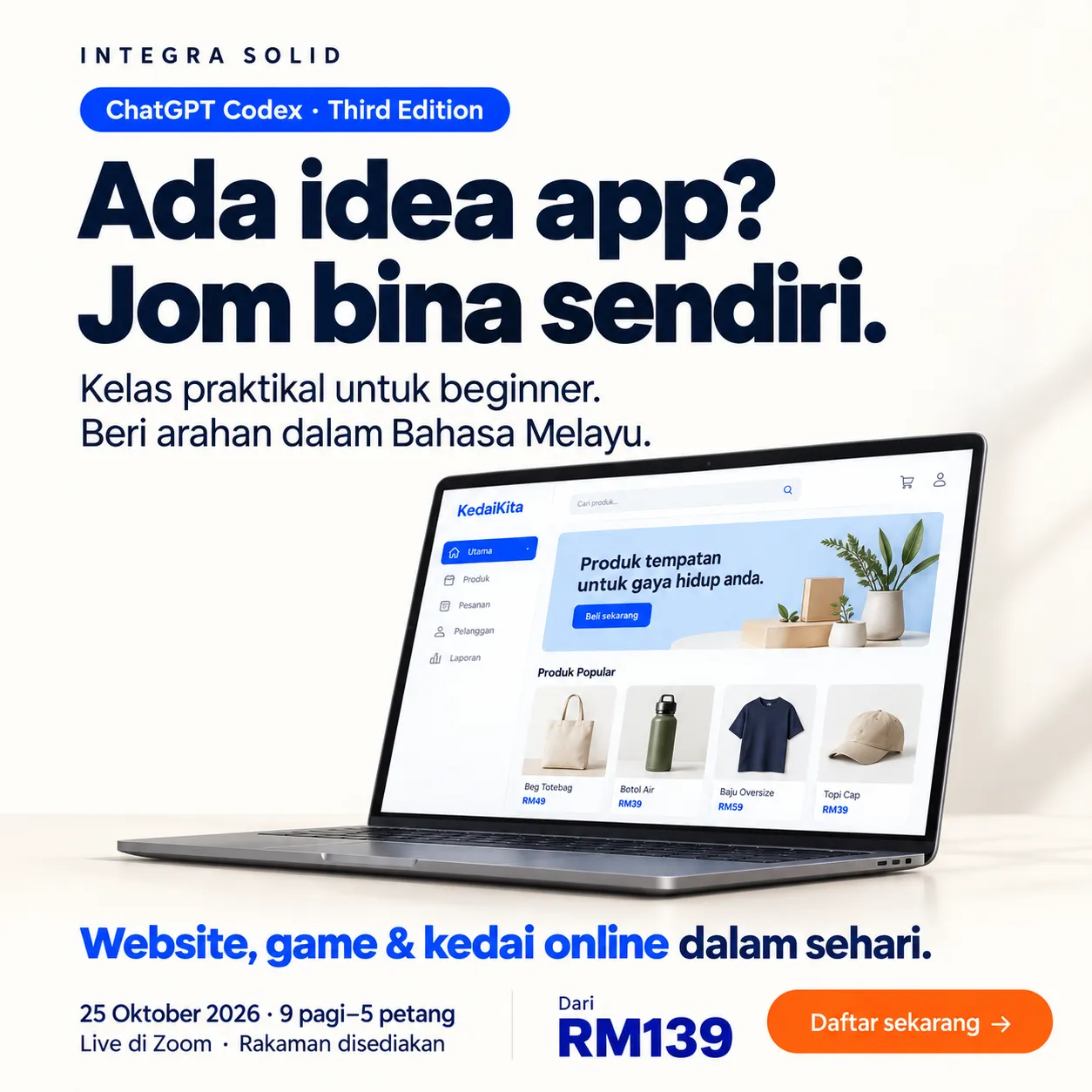 ChatGPT Codex Vibe Coding Untuk Beginner - Third Edition - Dari website sehingga aplikasi web pertama sebagai beginner! banner