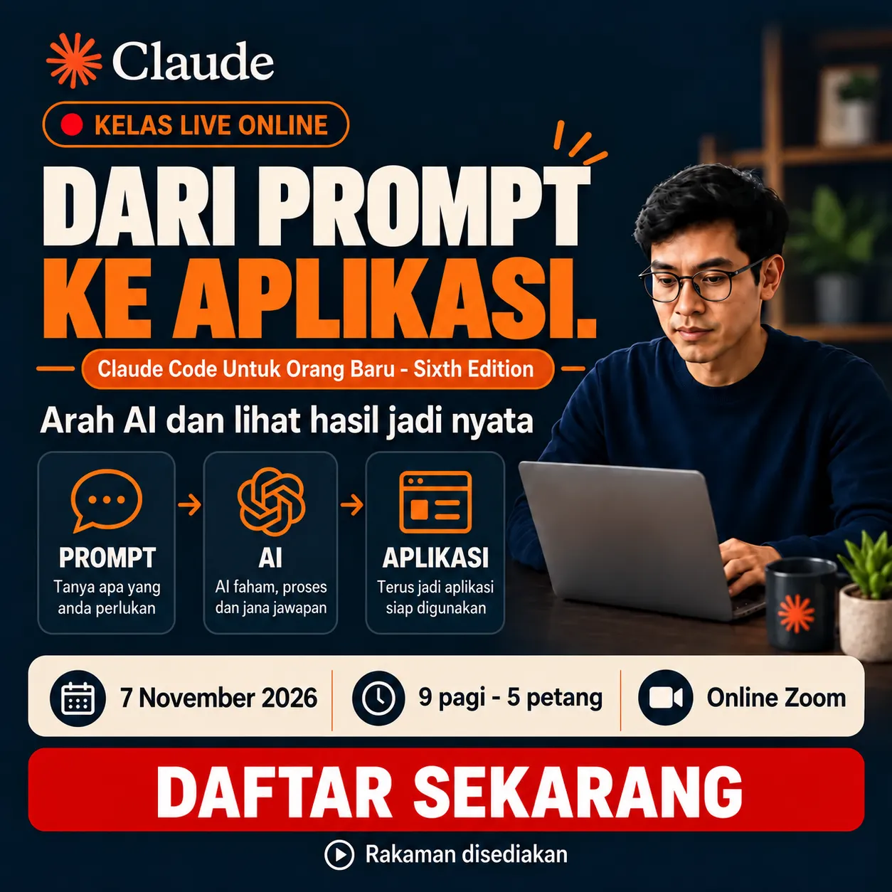 Claude Code Vibe Coding Untuk Orang Baru - Sixth Edition - Dari website sehingga aplikasi web pertama sebagai beginner! banner