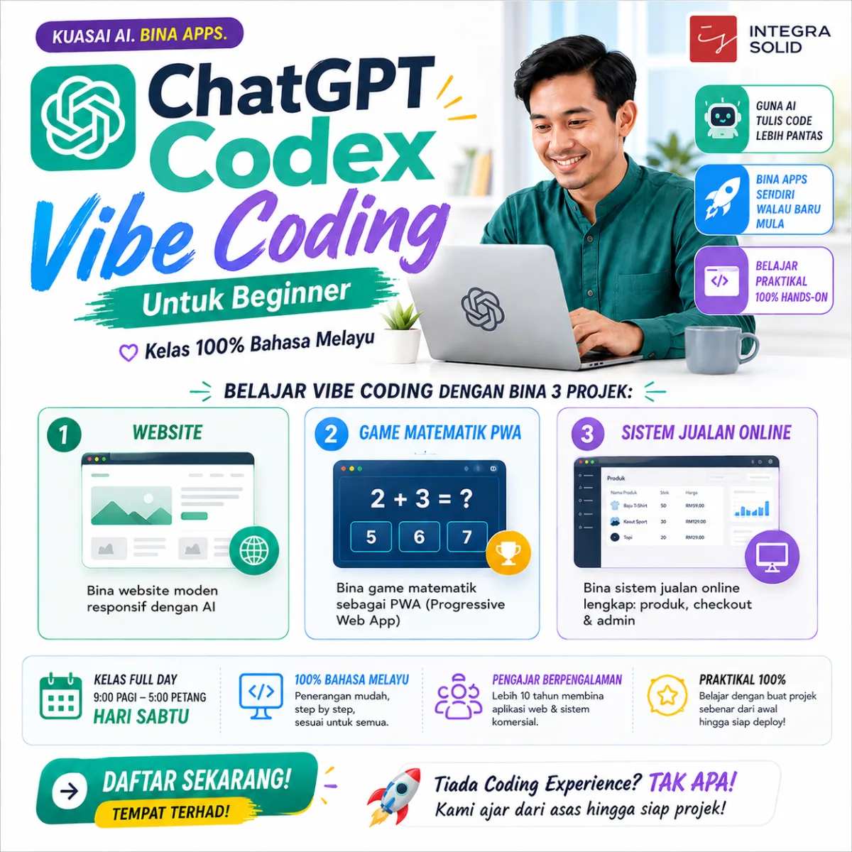 ChatGPT Codex Vibe Coding Untuk Beginner - First Edition - Dari website sehingga aplikasi web pertama sebagai beginner!