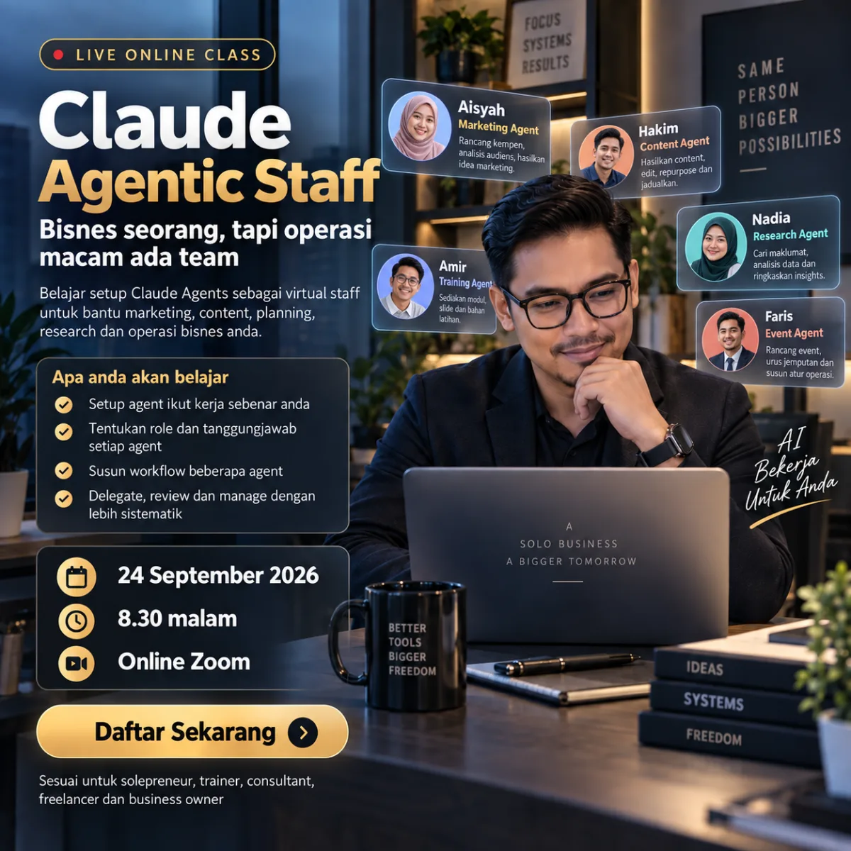 Claude Agentic Staff - Bina pasukan AI Staff untuk mudahkan operasi bisnes anda banner
