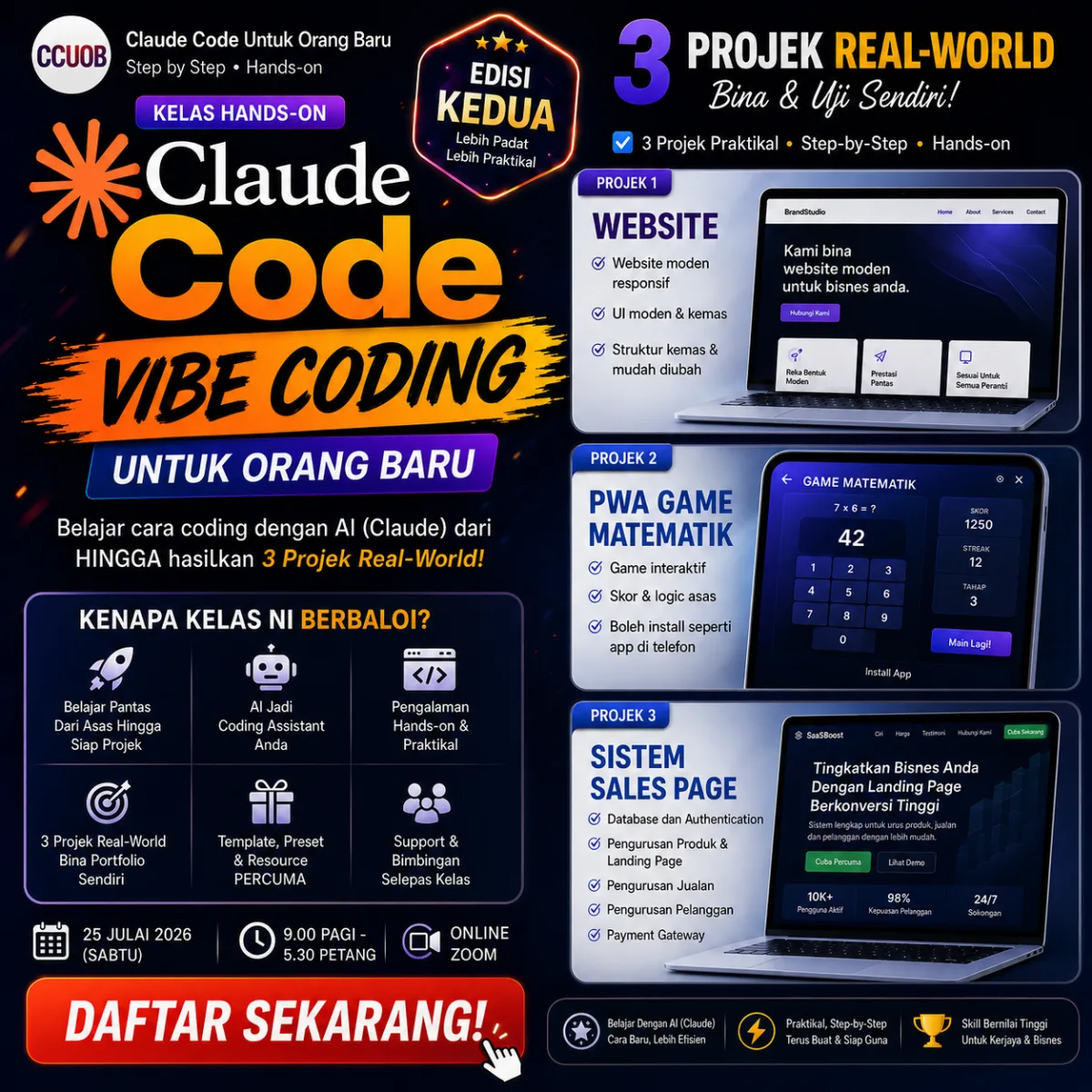 Claude Code Vibe Coding untuk orang baru - Second Edition - Dari website sehingga aplikasi web pertama sebagai beginner!