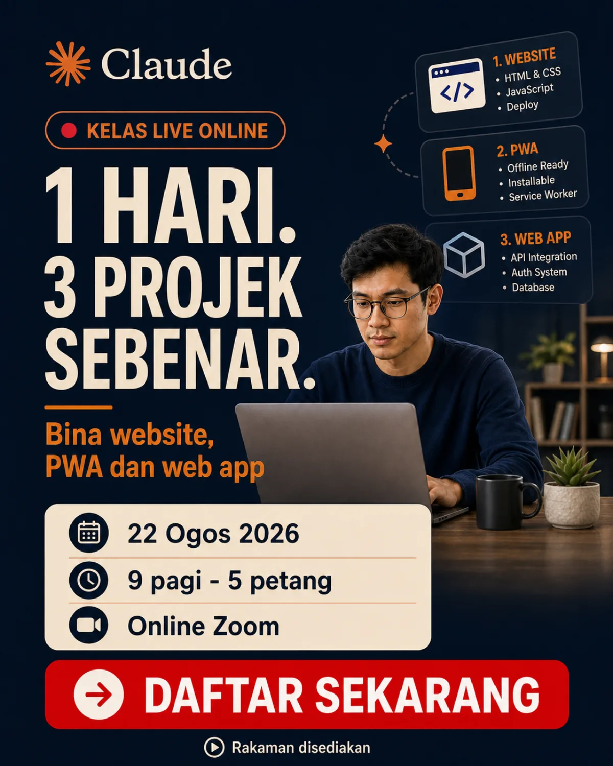 Claude Code Vibe Coding untuk orang baru - Third Edition - Dari website sehingga aplikasi web pertama sebagai beginner!