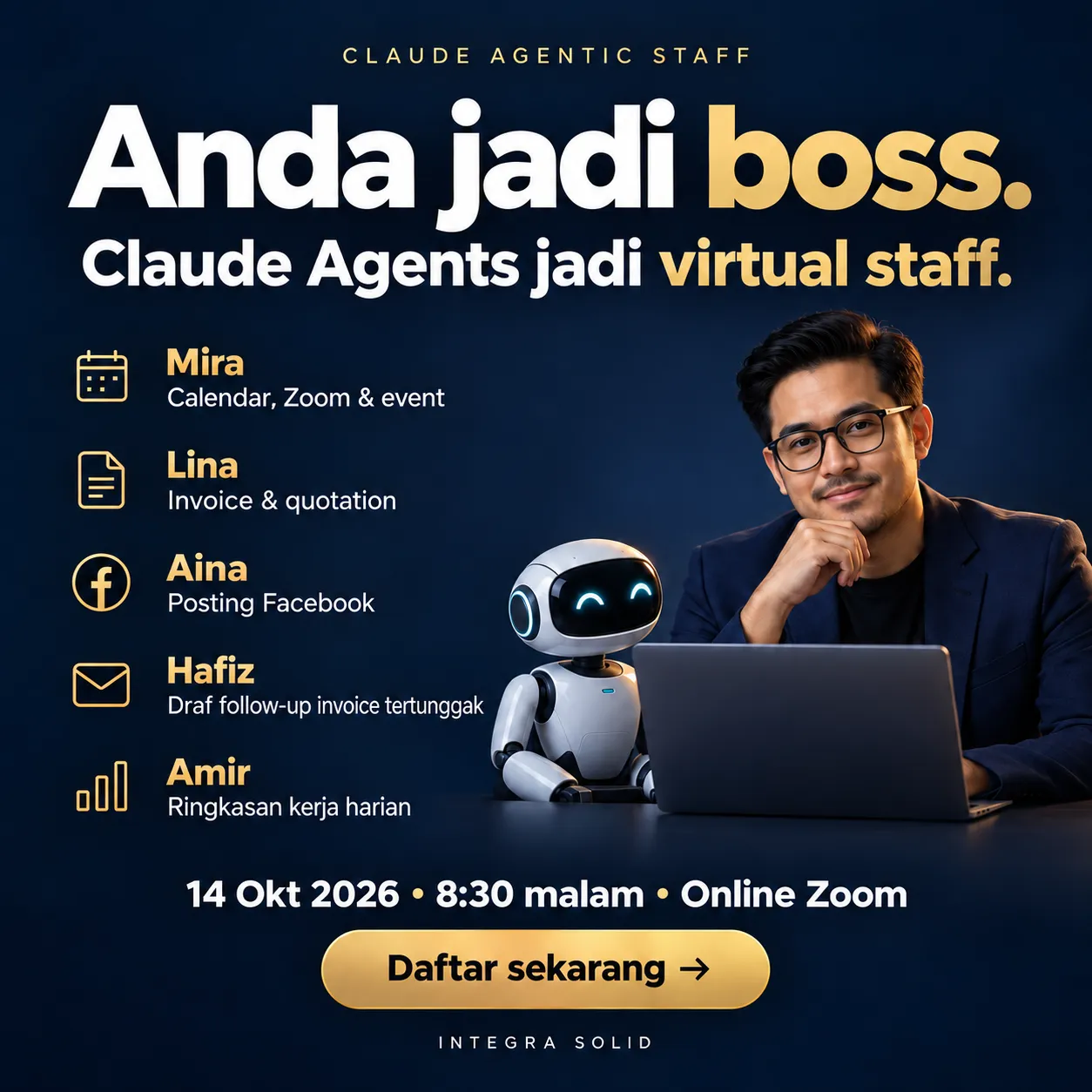Claude Agentic Staff - Second Edition - Bina pasukan AI Staff untuk mudahkan operasi harian dan bisnes anda banner