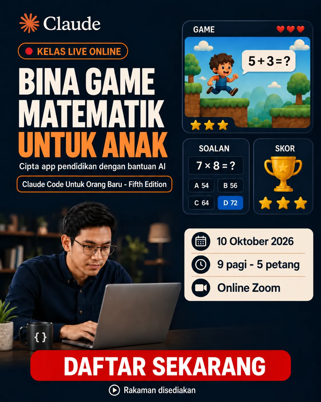 2. Game matematik untuk anak-anak - sebagai app (PWA) (jam kedua)