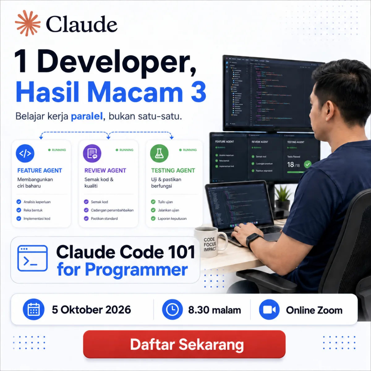 7. Parallel coding with multiple session, multiple subagents dan multiple Claude Code instance