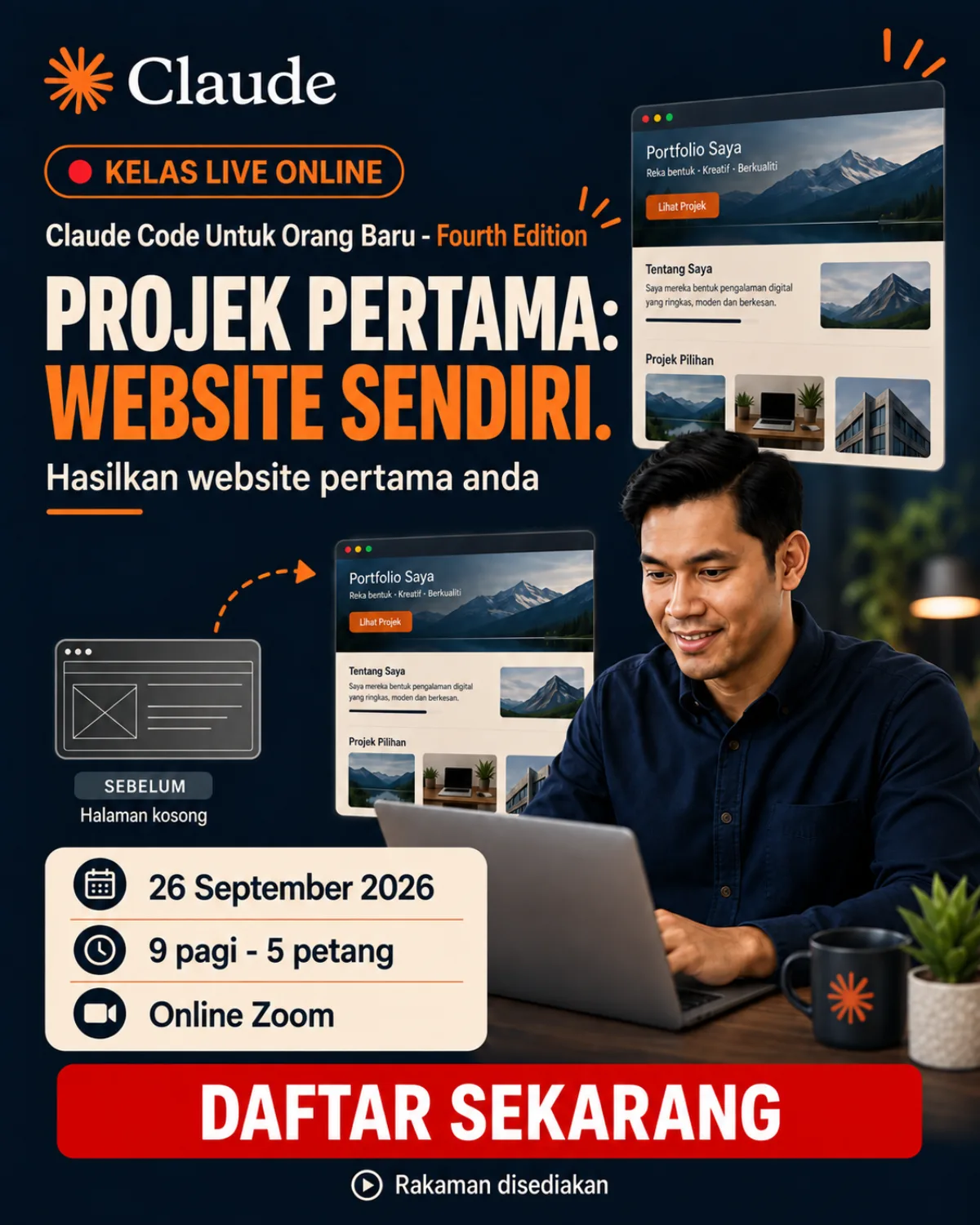 1. Website sendiri (jam pertama)