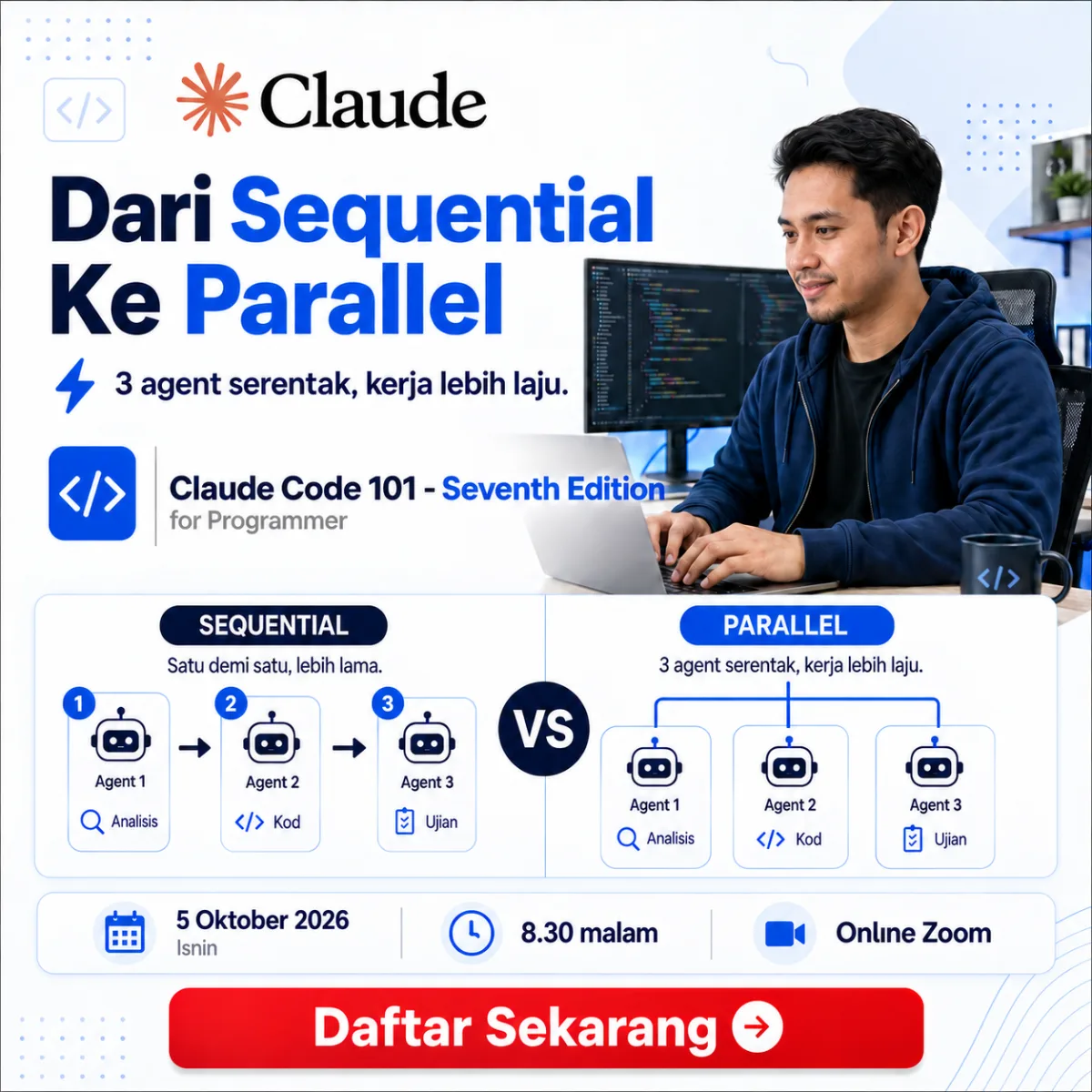 7. Parallel coding with multiple session, multiple subagents dan multiple Claude Code instance