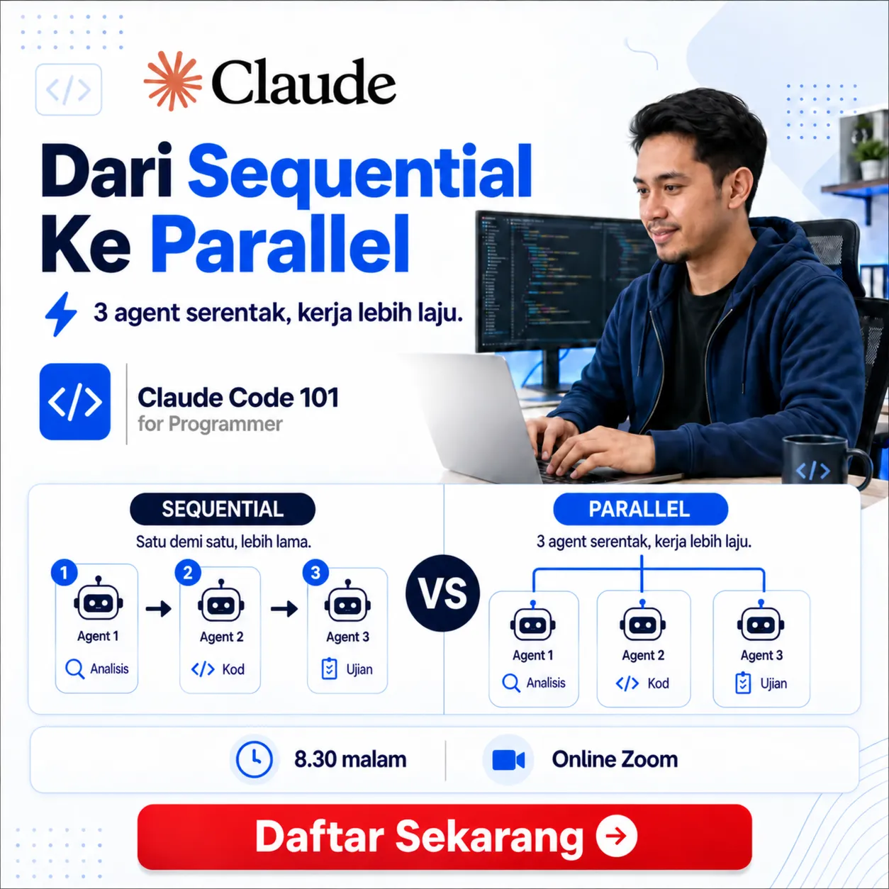 7. Parallel coding with multiple session, multiple subagents dan multiple Claude Code instance