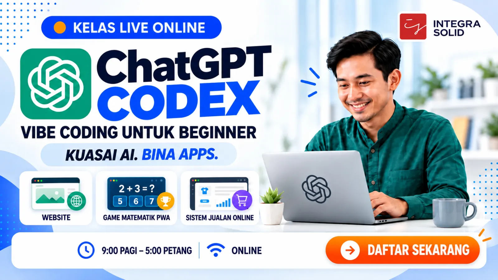 ChatGPT Codex Vibe Coding Untuk Beginner - Second Edition - Dari website sehingga aplikasi web pertama sebagai beginner!
